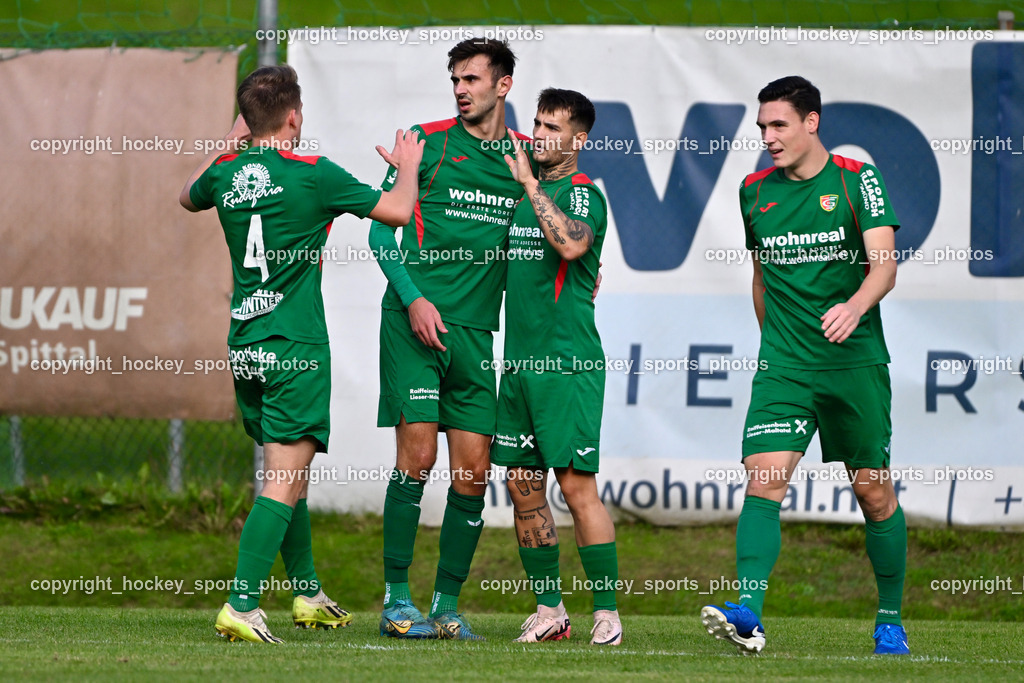 FC ASKÖ Gmünd vs. Union Matrei  | #4 Daniel Pichorner FC Gmünd, Jubel FC Gmünd Mannschaft, #9 Juro Kovacic FC Gmünd, #7 Domen Potocnik FC Gmünd, #19 Nico Payer FC Gmünd, FC ASKÖ Gmünd vs. Union Matrei , FC ASKÖ Gmünd vs. Union Matrei  am 21.09.2024 in Gmünd (Sportplatz Gmünd), Austria, (Photo by Bernd Stefan)