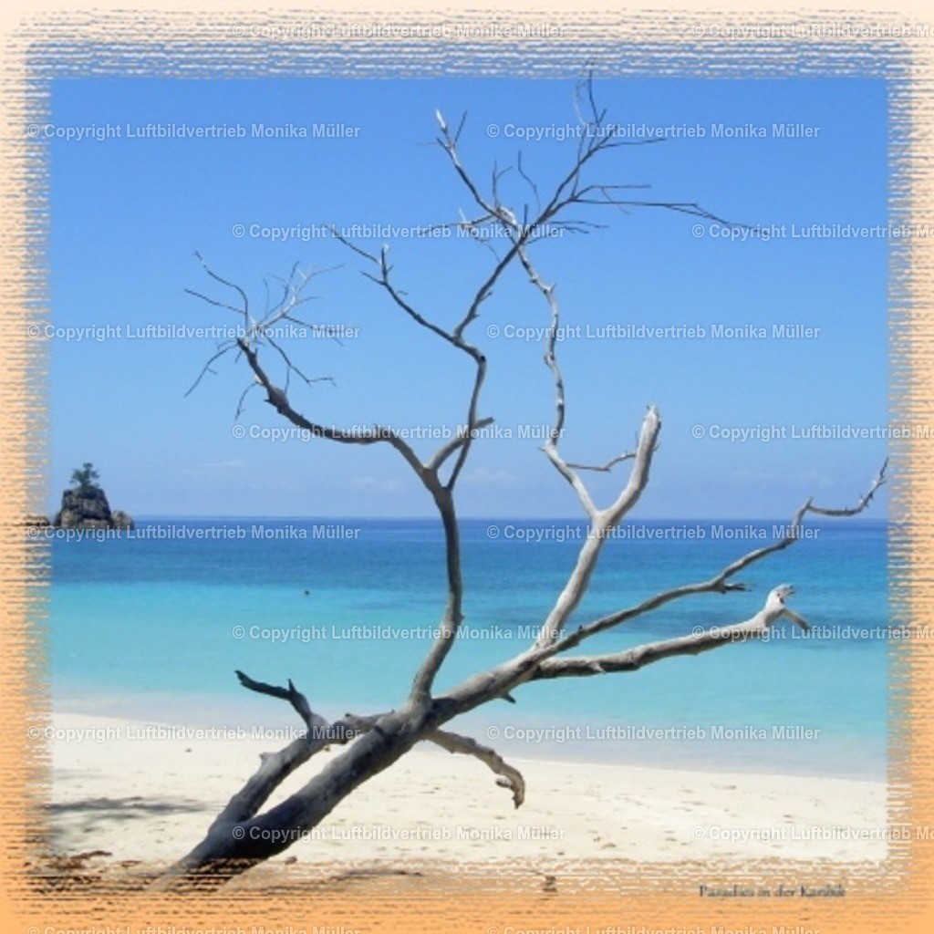 Paradies in der Karibik  40 x 40 cm - Farbverlauf beige - hellgelb | luftbildarchiv-mueller - Realisiert mit Pictrs.com