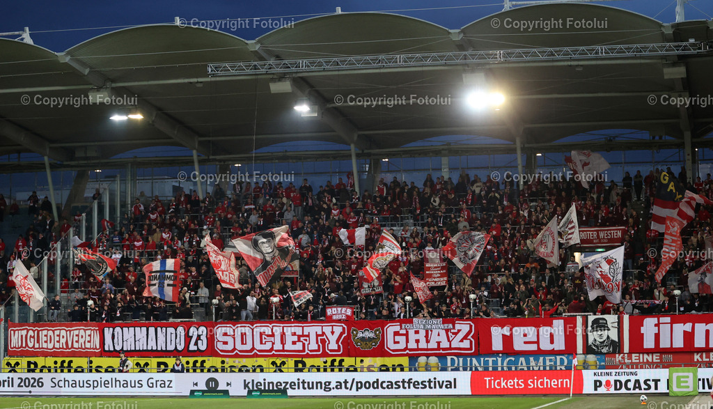 A_LUI_14032026_10 | SPORT,FUSSBALL,ADMIRAL BUNDESLIGA GAK-RZ PELLETS WAC 14.03.2026 IM BILD: FANBLOCK GAK  (FOTO:FOTOLUI/MW