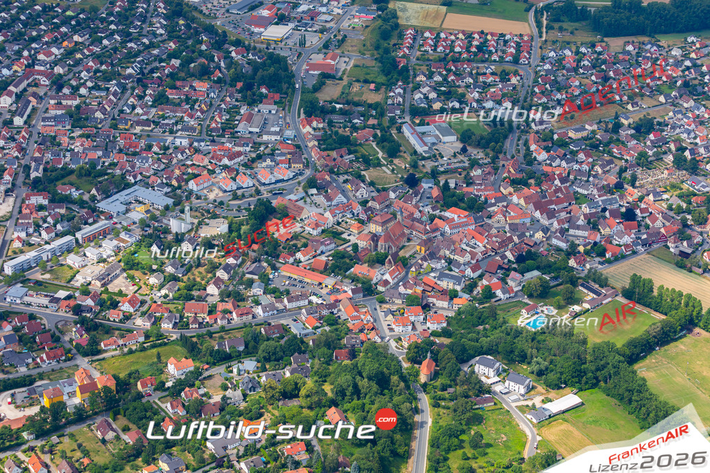 Das Luftbild der Stadt Neuenkirchen am Brand wurde 2019 vom Flugzeug heraus erstellt (keine Drohne) Aufnahmehöhe ca.400 Meter- hohe Auflösung- beste Druck-Qualität garantiert!