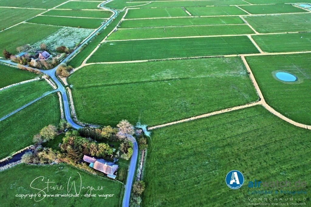 Luftbilder Hattstedtermarsch | Luftbilder, Nordsee, Nordfriesland, Hattstedtermarsch, Sterdebüll, Speckiweg,