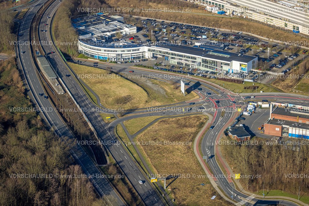 Dortmund240101268 | Luftbild, Technologiepark Gewerbegebiet Phoenix West, BMW Niederlassung, Straßenkreuzung mit Radweg Nortkirchenstraße und Bundesstraße B54, Verkehrssituation, Hörde, Dortmund, Ruhrgebiet, Nordrhein-Westfalen, Deutschland