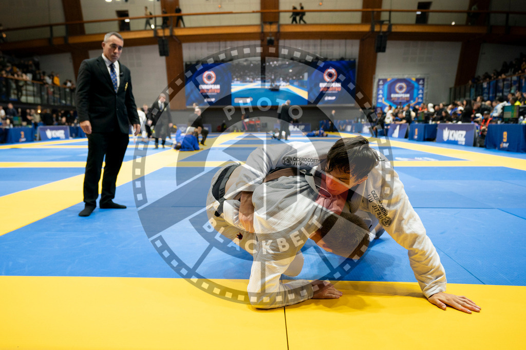 20240124PBB02423 | Fighters compete during the second day of the IBJJF European Championship in Paris, France, on January 24, 2024.