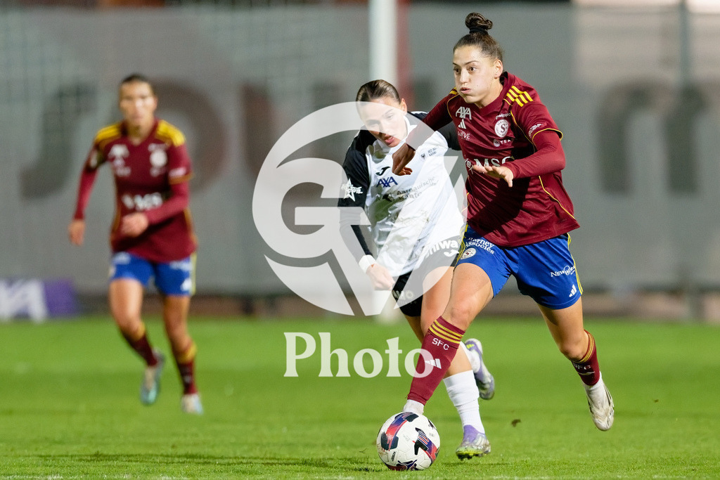 DZ9_5176_c | Switzerland: AXA Womens Super League 2025/26, Servette FC Chenois Feminin vs FC Aarau Frauen - Stade des Trois-Chene, Chene-Bourge: Lumbardha Misini (6 Servette FC Chenois Feminin) in action (close up) 