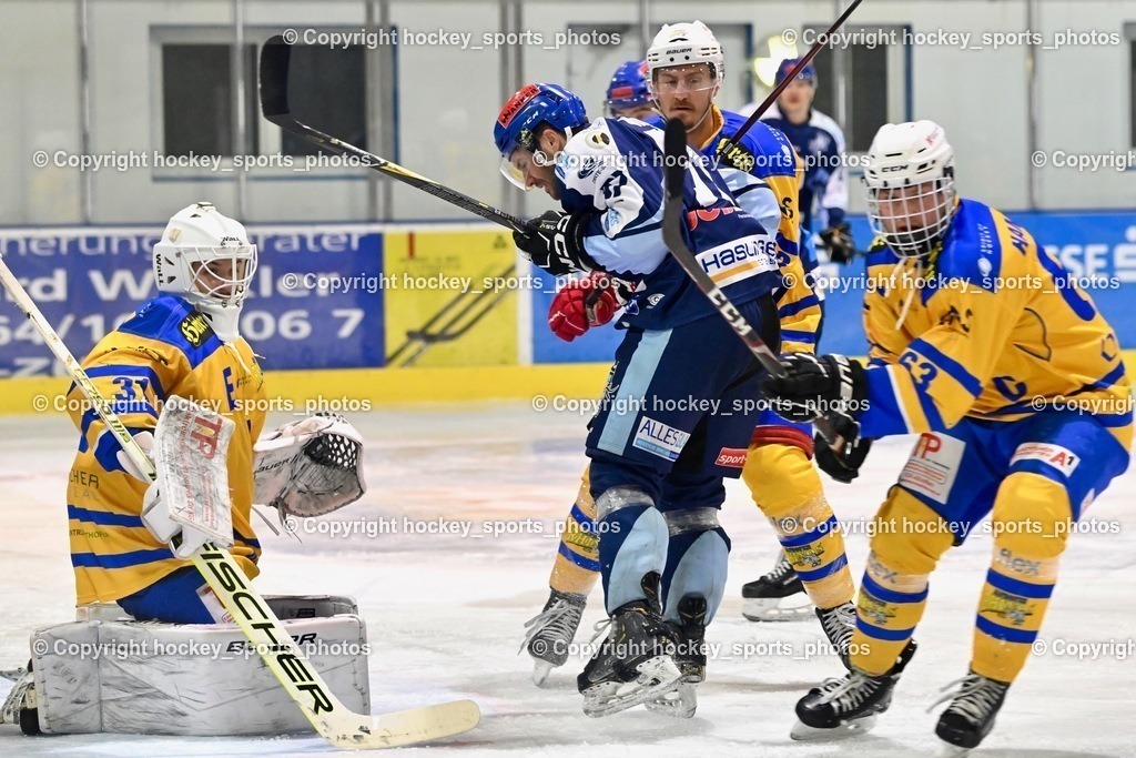 ESC Steindorf vs. EHC Althofen 13.1.2024 | #31 Horn Fabian, #57 Wilfan Franz, #18 Isopp Maximilian, #63 Hammerle Simon