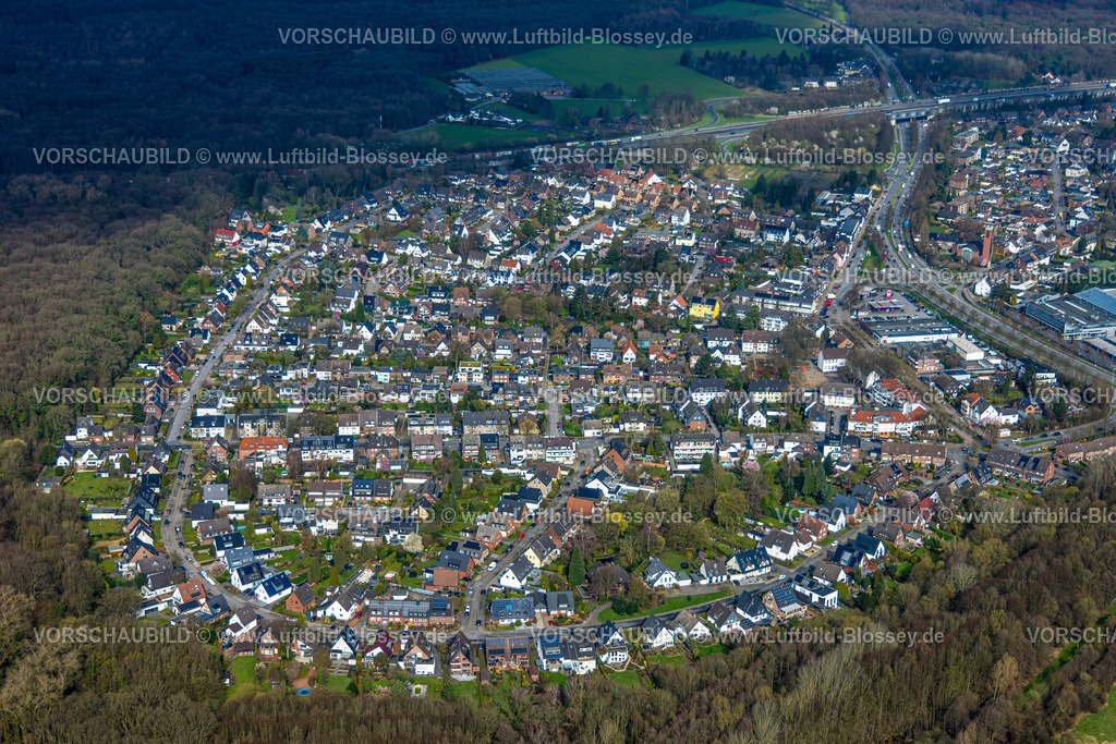 Bottrop260306465 | Luftbild, Wohngebiet und Wohnsiedlung an der Siegfriedstraße bis zur Autobahn A2, Stadtwald, Bottrop, Ruhrgebiet, Nordrhein-Westfalen, Deutschland