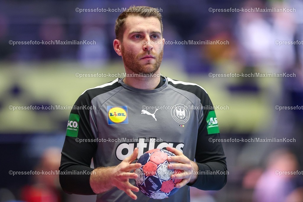 EHF19012602121 | 19.01.2026, Handball, Men's EHF EURO 2026, Deutschland - Spanien, Jyske Bank Boxen in Herning, Dänemark, Preliminary Round:  Lukas Mertens (Germany #36) 