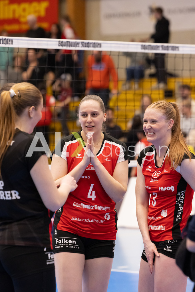Volleyball I Frauen I Saison 2025-2026 I Volleyball NLA | Women I 1/2 Finals I  VC Kanti Schaffhausen - Sm'Aesch Pfeffingen I 22.03.2026 | 4 Laura Vermaas (NL) (VC Kanti Schaffhausen) - Mitte - Realisiert mit Pictrs.com
