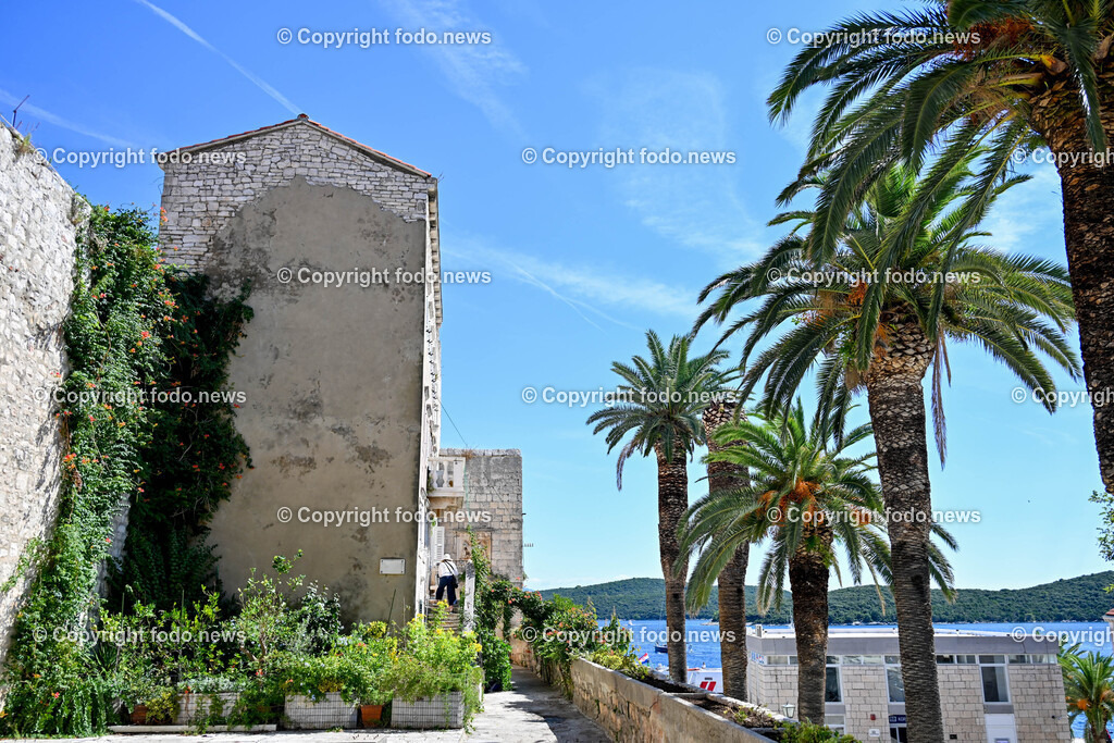 Kroatien_ Korcula_ Insel in Sueddalmatien_ Korcula Stadt_ 13.09.2024-32 | 13.09.2024, Kroatien, HRV, Korcula, Insel in Sueddalmatien, Korcula Stadt im Bild Hafen, Hafenansichten, Boot, Boote, Schiff, Schiffe, Gebauede, Adria, Meer, Stadtansichten, Altstadt, Marco Polo, Museum, Touristen, Souvenier, Restaurant, KonobaKorcula - Schwarzes Korfu - benannt nach den dunklen Kiefernwaeldern, ist eine zu Kroatien gehoerende Insel in der Adria vor der Kueste Sueddalmatiens. Zugleich ist sie Teil des Dinarischen Gebirges. Quelle: Wikipedia