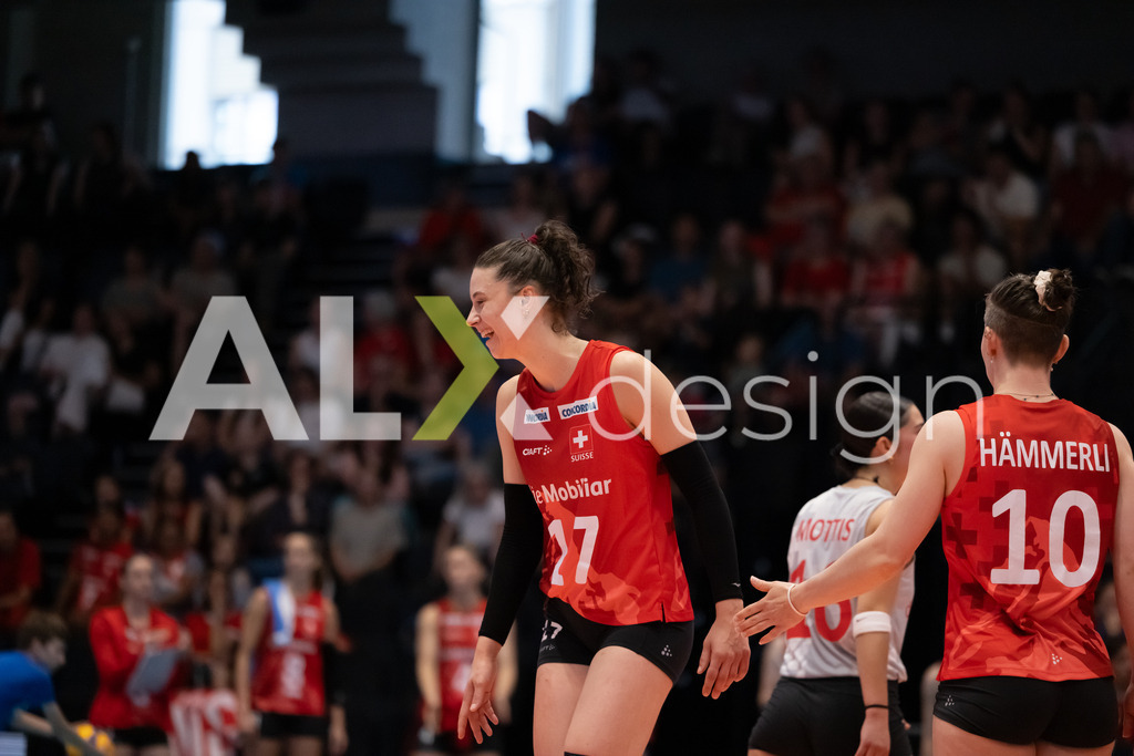 Austria v Switzerland - CEV European League Women | KRIENS, SWITZERLAND - JUNE 14: JULIE LENGWEILER of Switzerland during the CEV European League match between Austria and Switzerland at Pilatus Arena on June 14, 2026 in Kriens, Switzerland. - Realisiert mit Pictrs.com