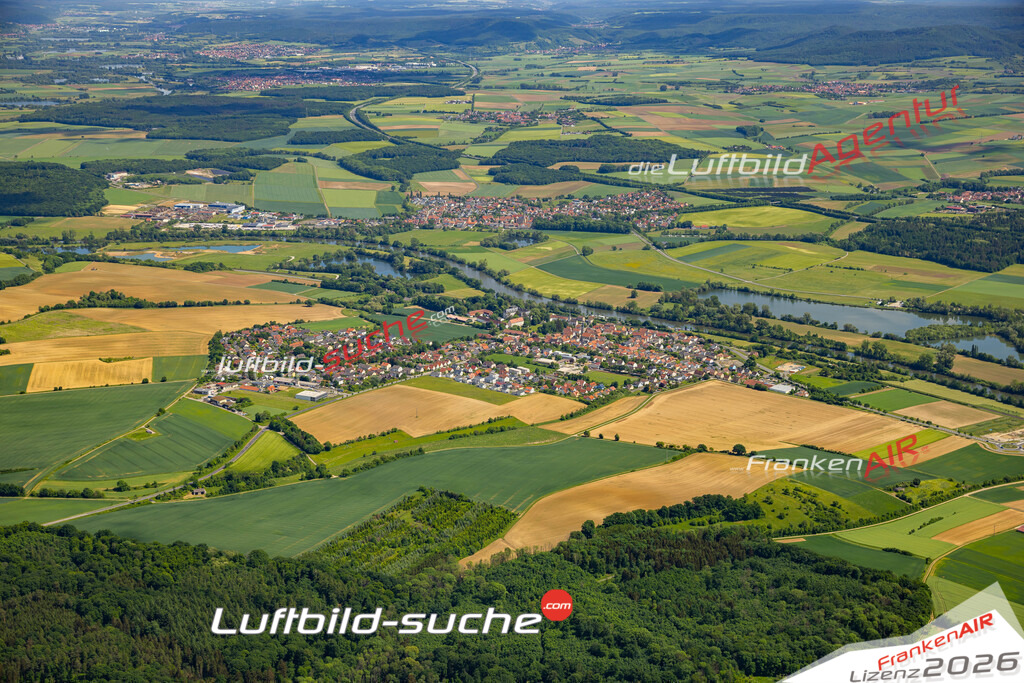 Die Luftaufnahme Obertheres - Theres wurde 2022 vom Flugzeug aus (keine Drohne) erstellt. Hohe Auflösung -für große Poster und Wandbilder geeignet - Garantiert!