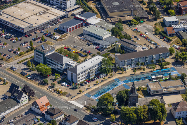 Sprockhoevel220808273 | Luftbild, Rathaus Sprockhövel, Busbahnhof, Haßlinghausen, Sprockhövel, Ruhrgebiet, Nordrhein-Westfalen, Deutschland