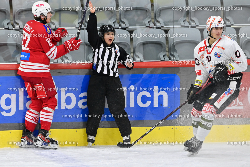 EC KAC Future Team vs. Rittner Buam 16.11.202 | #22 Waschnig Lukas, KLEMM Anja Referee, #10 Valentini Emiliano