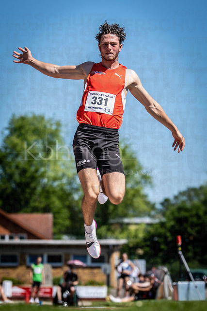 B&amp;S Kurpfalz Gala; Weinheim, 23.05.2026 | WEINHEIM, GERMANY - MAY 24:   Janek Schiffer (GER/LG Brillux Münster) during the B&amp;S Kurpfalz Gala am 23.05.2026 at the  Sepp-Herberger-Stadium in Weinheim (Baden-Wuerttemberg / Germany).