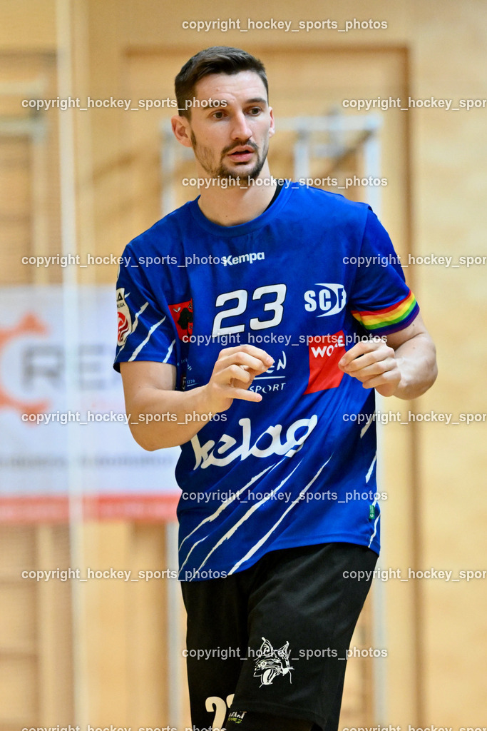 SC Ferlach vs. ALPLA HC Hard 2.3.2024 | #23 KOCBEK Jure SC Ferlach, SC Ferlach vs. ALPLA HC Hard 2.3.2024, SC Ferlach vs. ALPLA HC Hard am 02.03.2024 in Ferlach (Ballspielhalle Ferlach), Austria, (Photo by Bernd Stefan)