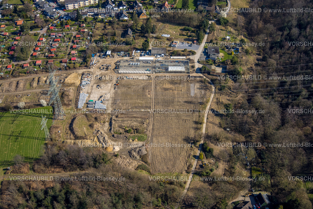 Velbert240301815 | Luftbild, Baugelände an der Grün &amp; Grau Baumschule, Hetterscheidt, Heiligenhaus, Ruhrgebiet, Nordrhein-Westfalen, Deutschland