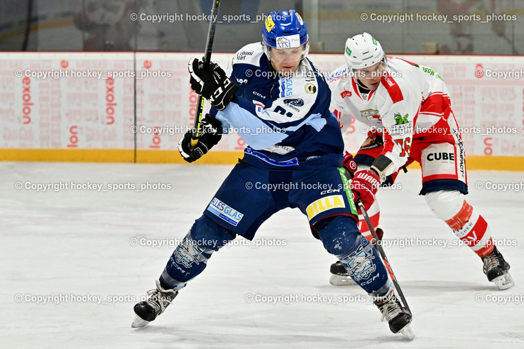 ESV FERLACH vs. ESC SOCCERZONE STEINDORF | #91 Kravanja Kristian ESC Steindorf, #76 Pem Nik ESV Ferlach, ESV FERLACH vs. ESC SOCCERZONE STEINDORF, ESV FERLACH vs. ESC SOCCERZONE STEINDORF am 22.11.2024 in Ferlach (Eishalle Ferlach ), Austria, (Photo by Bernd Stefan)