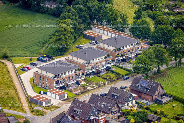 Dorsten220603132 | Luftbild, Einfamilienhäuser Neubaugebiet Auf dem Beerenkamp / Schwickingsfeld, Feldmark, Dorsten, Ruhrgebiet, Nordrhein-Westfalen, Deutschland