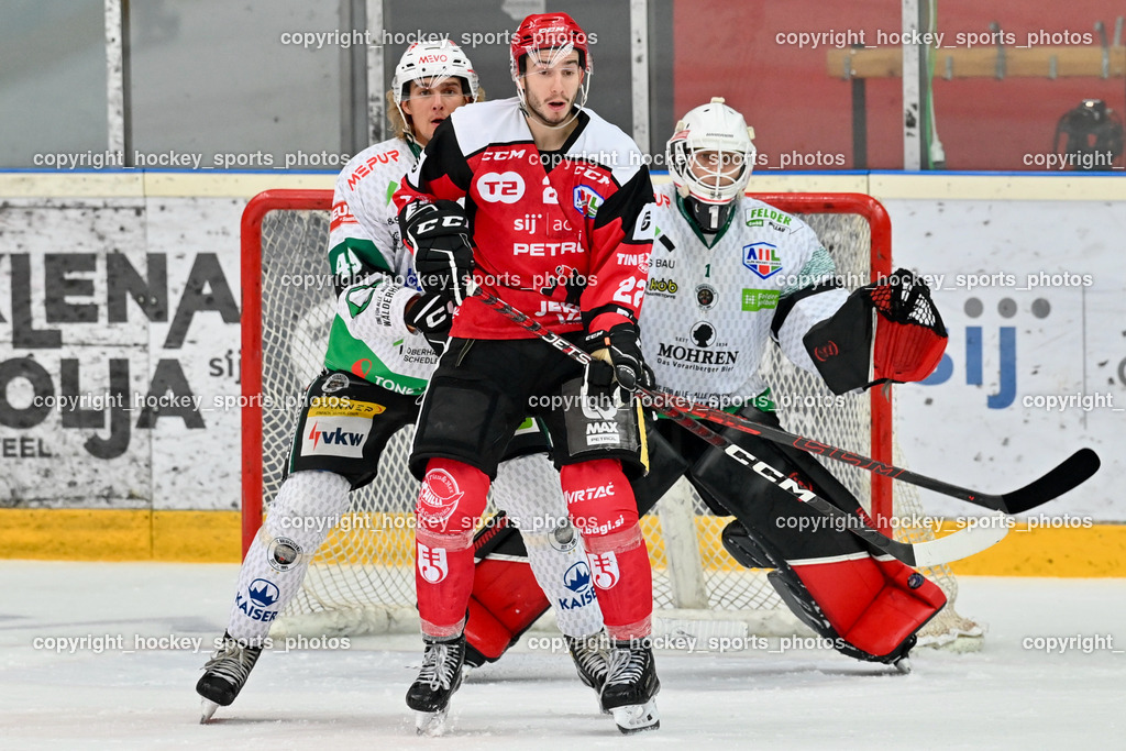 HDD Jesenice vs. EC Bregenzerwald 30.9.2022 | #22 Svetina Erik, #49 Vonbun Felix, #1 Felder David