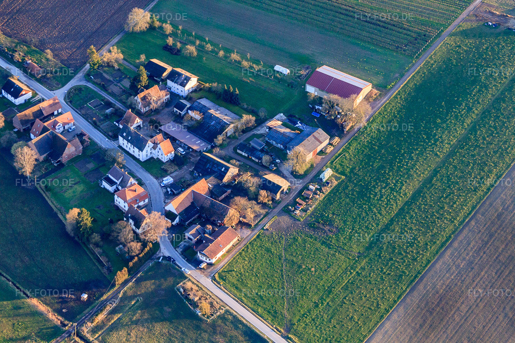 Luftbild: Kapellen, Kaplaneihof im Ortsteil Deutschhof in Kapellen-Drusweiler im Bundesland Rheinland-Pfalz in Deutschland. Foto: IMG_61943.jpg vom 28.01.2014 durch Werner Riehm/FLY-FOTO.deAuflösung des Originals: 4752 x 3168 px