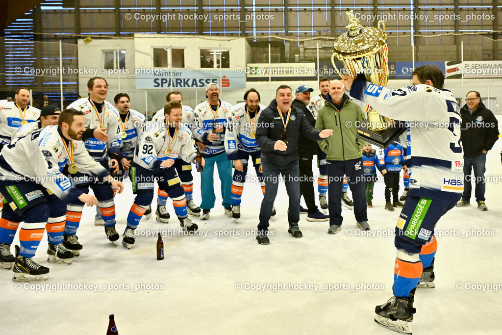 ESC Sparkasse Steindorf Meister 2025/26 | ESC Steindorf Mannschaft, #57 Wilfan Franz ESC Steindorf, ESC Sparkasse Steindorf Meister 2025/26, ESC Sparkasse Steindorf Meister 2025/26 am 08.03.2026 in Althofen (Stadthalle Althofen), Austria, (Photo by Bernd Stefan)