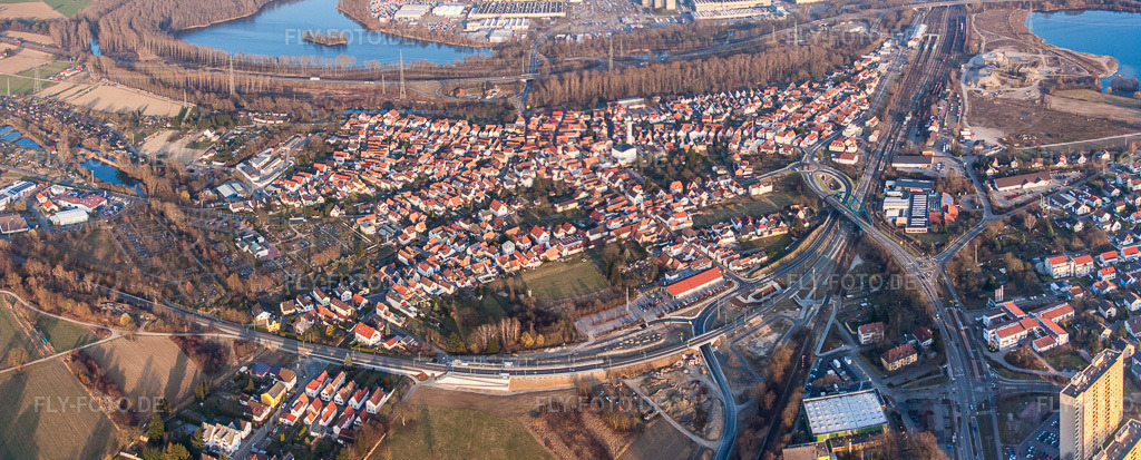 Luftbild: Stadtübersicht Altwörth in Wörth am Rhein im Bundesland Rheinland-Pfalz in Deutschland. Foto: IMG_48964-Bearbeitet.jpg vom 16.03.2012 durch Werner Riehm/FLY-FOTO.deAuflösung des Originals: 8700 x 3508 px
