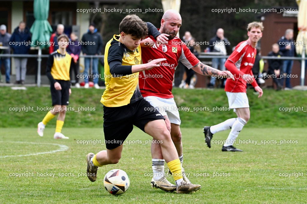 SV Arnoldstein vs. FC Union Sillian-Heinfels | #16 Justin Galli SV Arnoldstein, #9 Denis Kerrniqi FC Sillian, SV Arnoldstein vs. FC Union Sillian-Heinfels, SV Arnoldstein vs. FC Union Sillian-Heinfels am 29.03.2026 in Arnoldstein (Waldparkstadion Arnoldstein), Austria, (Photo by Bernd Stefan)
