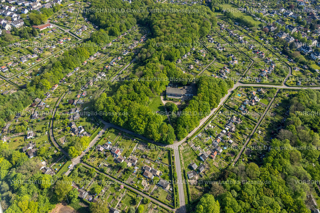 Hagen240503944 | Luftbild, KGV Kleingartenverein Ischeland im Waldstück, Altenhagen, Hagen, Ruhrgebiet, Nordrhein-Westfalen, Deutschland