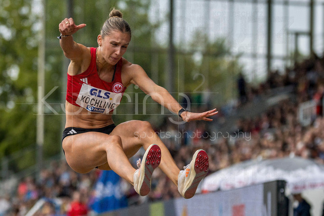 Deutsche Leichtathletik-Meisterschaften; Bochum-Wattenscheid, 26.07.2026 | Finja Köchling (Eintracht Frankfurt e.V.), Weitsprung; Deutsche Leichtathletik-Meisterschaften am 26.07.2026 im Lorheide-Stadion, Bochum-Wattenscheid (Nordrhein-Westfalen).