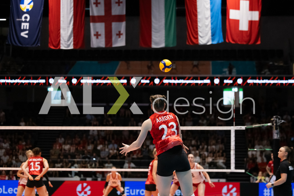 Austria v Switzerland - CEV European League Women | KRIENS, SWITZERLAND - JUNE 14: MERET AARDEN of Switzerland during the CEV European League match between Austria and Switzerland at Pilatus Arena on June 14, 2026 in Kriens, Switzerland. - Realisiert mit Pictrs.com