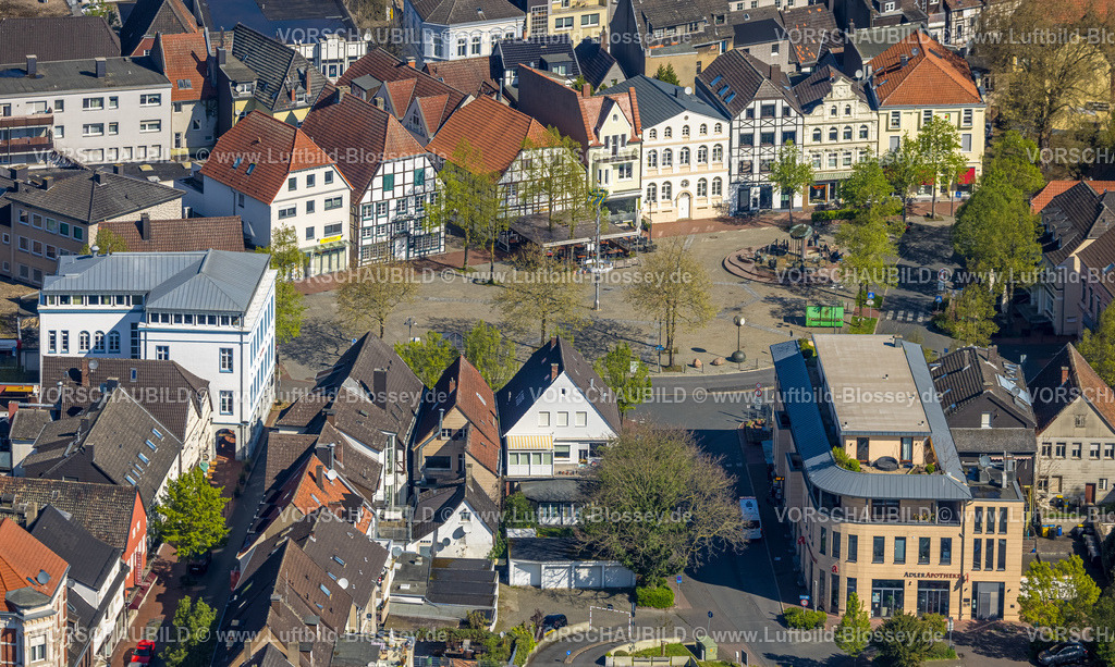 Kamen230406158 | Luftbild, Marktplatz, Kamen, Ruhrgebiet, Nordrhein-Westfalen, Deutschland