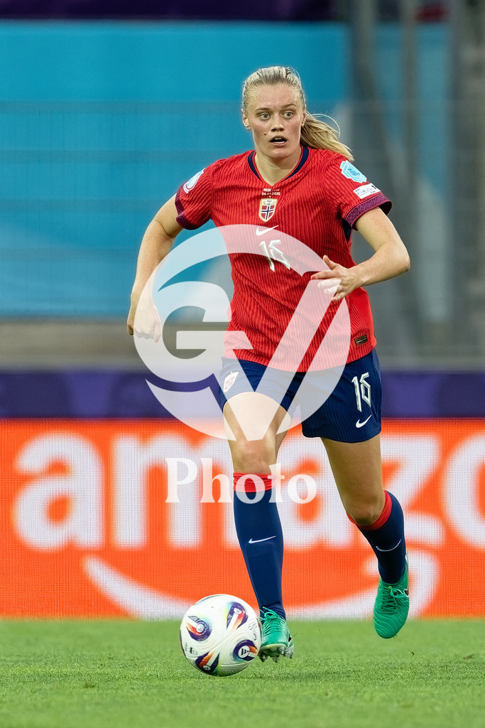 Norway v Finland - UEFA Women's EURO 2025 Group A | SION, SWITZERLAND - JULY 6: Mathilde Harviken of Norway runs with the ball during the UEFA Womens EURO 2025 Group A match between Norway and Finland at Stade de Tourbillon on July 6, 2025 in Sion, Switzerland. (Photo by Giuseppe Velletri/Sports Press Photo/Getty Images)