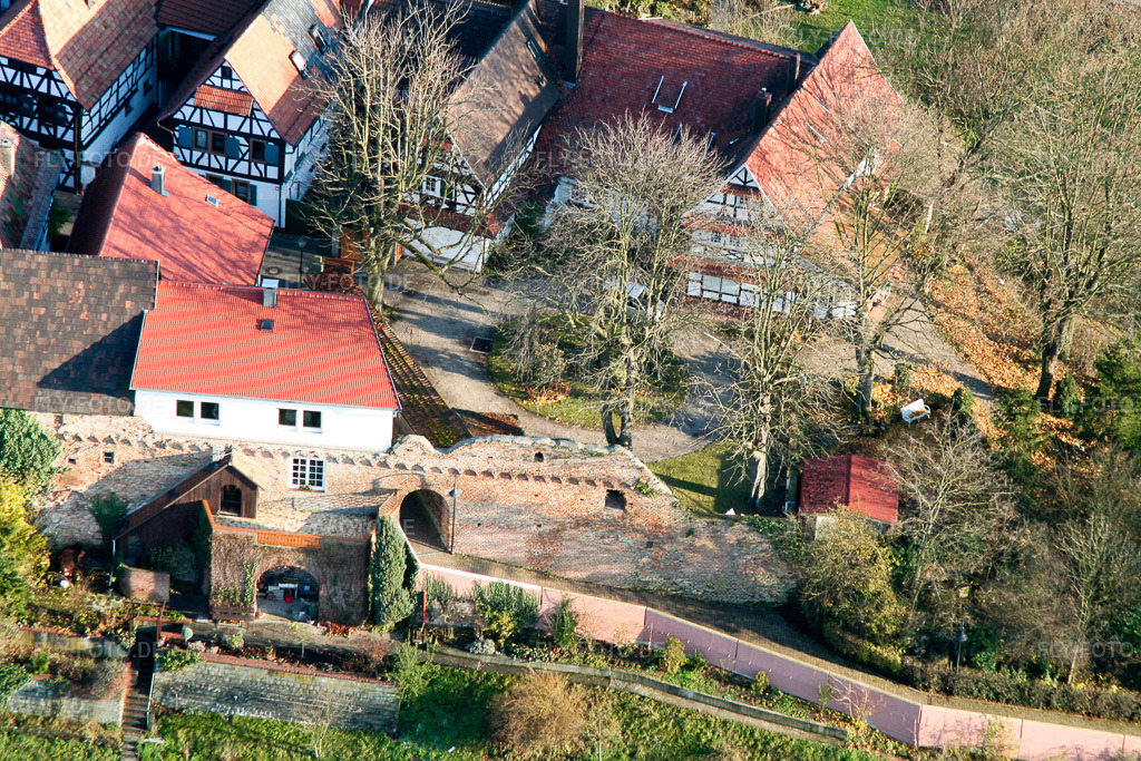 Luftbild: Hinterstädl, Ludwigstraße Stadtmauer in Jockgrim im Bundesland Rheinland-Pfalz in Deutschland. Foto: IMG_0364.jpg vom 10.12.2005 durch Werner Riehm/FLY-FOTO.de