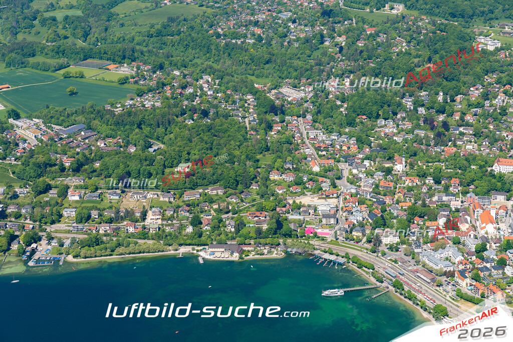 Aktuelles Luftbild von  Starnberg - Die Luftaufnahme wurde 2021 mittels UL-Flugzeug erstellt ( keine Drohne ) - hochauflösende Kamera-Systeme von  Canon -Beste Qualität - Für grossformatige Ausdrucke geeignet. Die Geschenkidee !