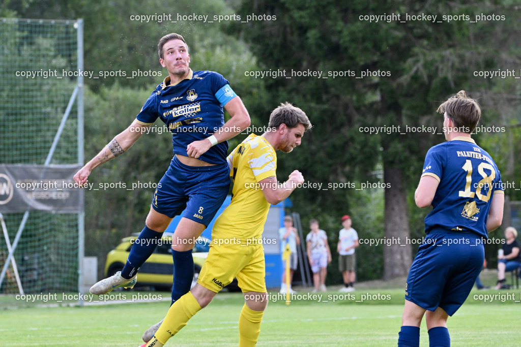 SV Malta vs. ATUS Velden | #8 Fabian Kopeinig ATUS Velden, #10 Philip Aschbacher SV Malta, #18 Nicolas Modritz ATUS Velden, SV Malta vs. ATUS Velden, SV Malta vs. ATUS Velden am 19.08.2025 in Malta (Sportplatz Malta), Austria, (Photo by Bernd Stefan)