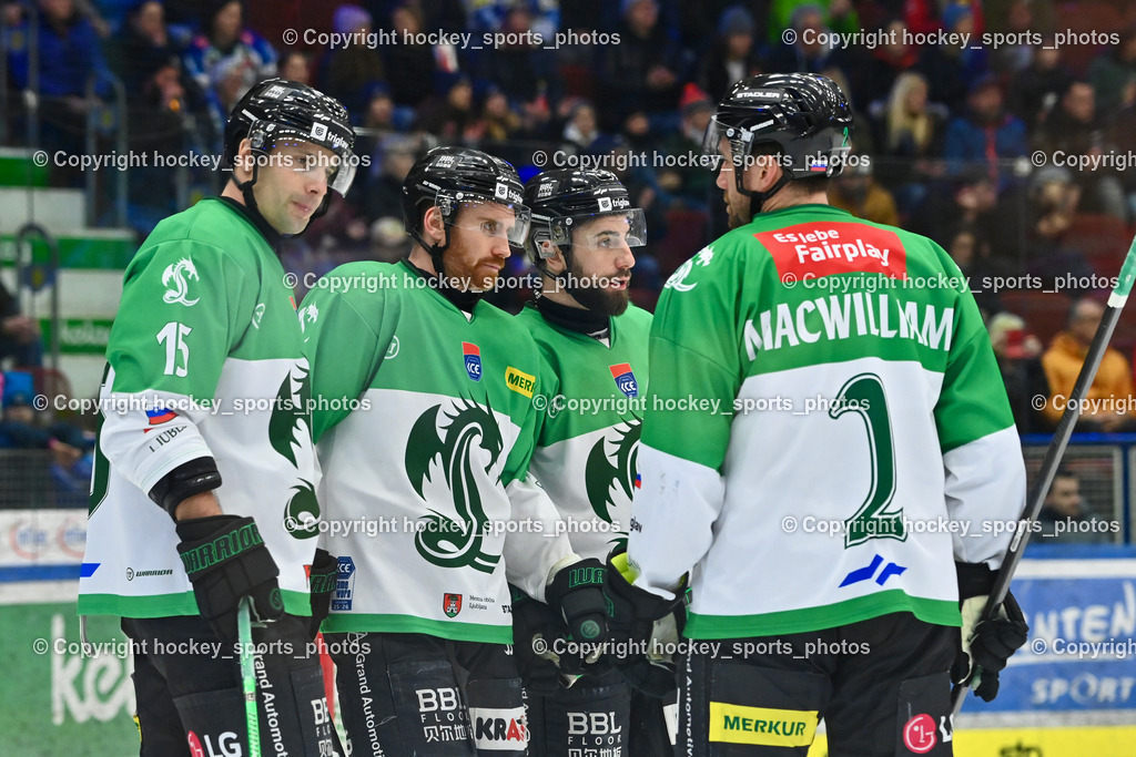 EC IDM WÄRMEPUMPEN VSV vs. Olimpija Ljubljana | #15 Blaz Gregorc Olimpija Ljubljana, #2 Andrew MacWilliam Olimpija Ljubljana, EC IDM WÄRMEPUMPEN VSV vs. Olimpija Ljubljana, EC IDM WÄRMEPUMPEN VSV vs. Olimpija Ljubljana am 01.02.2026 in Villach (Stadthalle Villach), Austria, (Photo by Bernd Stefan)