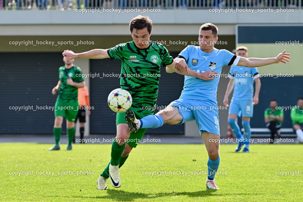SC Landskron vs. SVG Bleiburg | #8 Philipp Gatti SC Landskron, #13 Aljaz Storman SVG Bleiburg, SC Landskron vs. SVG Bleiburg, SC Landskron vs. SVG Bleiburg am 28.04.2024 in Villach (Sportzentrum Landskron), Austria, (Photo by Bernd Stefan)