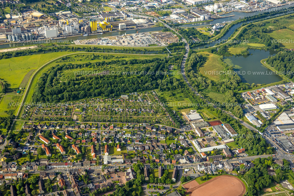 Hamm220601538 | Luftbild, Nienbrügger Berg, NSG Naturschutzgebiet Alte Lippe und Radbodsee, Kleingartenverein Nordenheide, Bockum-Hövel, Hamm, Ruhrgebiet, Nordrhein-Westfalen, Deutschland