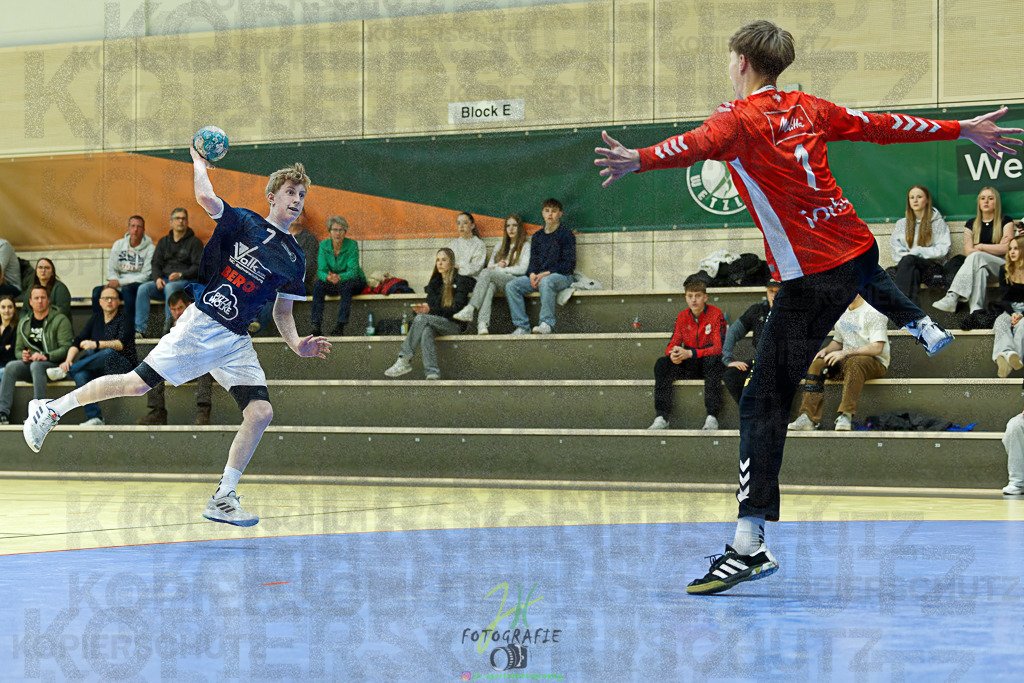 mJB Pokalrunde dt. Meisterschaft, TV Hüttenberg - TSV GWD Minden | mJB Pokalrunde dt. Meisterschaft, TV Hüttenberg - TSV GWD Minden am 15.03.2025 in Münchholzhausen (Sporthalle Münchholzhausen)Photo © 2025 - Jörg Heinrich - Realisiert mit Pictrs.com