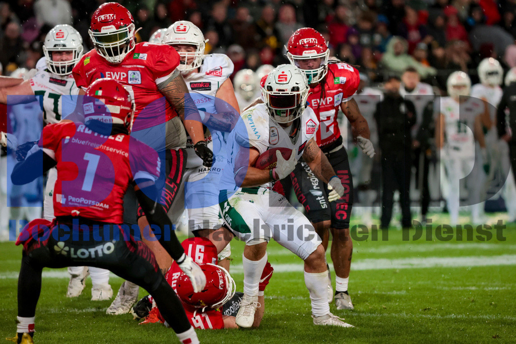  14.10.2023 - 
 | Sebastian Sendlak / Bochumer Nachrichtendienst (BOND) - GFL-Bowl 2023: Schwaebisch Hall Unicorns vs. Potsdam Royals - Realisiert mit Pictrs.com