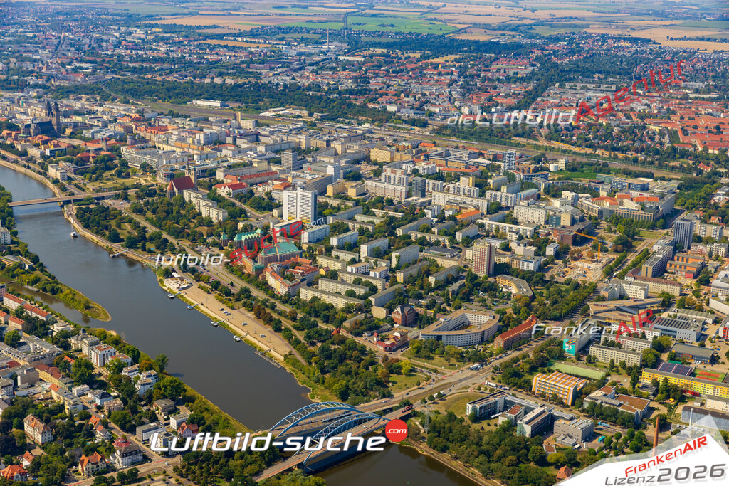 Luftaufnahme Jakobstraße Magdeburg - Die Luftaufnahme wurde 2025 vom UL-Flugzeug heraus erstellt ( ohne Drohne ) - Hochauflösende Luftaufnahme - für professionelle Ausdrucke geeignet. Die Geschenkidee !Mit Lizenz und Bildrechte bestellbar