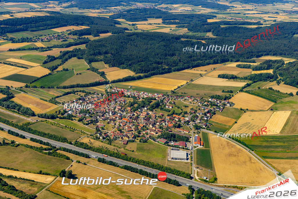 Aktuelles Luftbild von Offenbau Thalmässing - Die Luftaufnahme wurde 2022 mittels UL-Flugzeug erstellt ( keine Drohne ) - hochauflösende Kamera-Systeme von  Canon -Beste Qualität - Für grossformatige Ausdrucke geeignet. Die Geschenkidee !