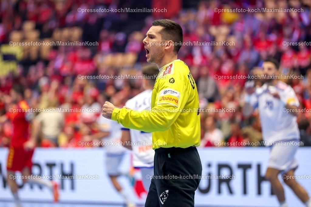 EHF18012601004 | 18.01.2026, Handball, Men's EHF EURO 2026, Portugal - Nordmazedonien, Jyske Bank Boxen in Herning, Dänemark, Preliminary Round:  Gustavo Alexandre Cascao Capdeville (Portugal #41) 