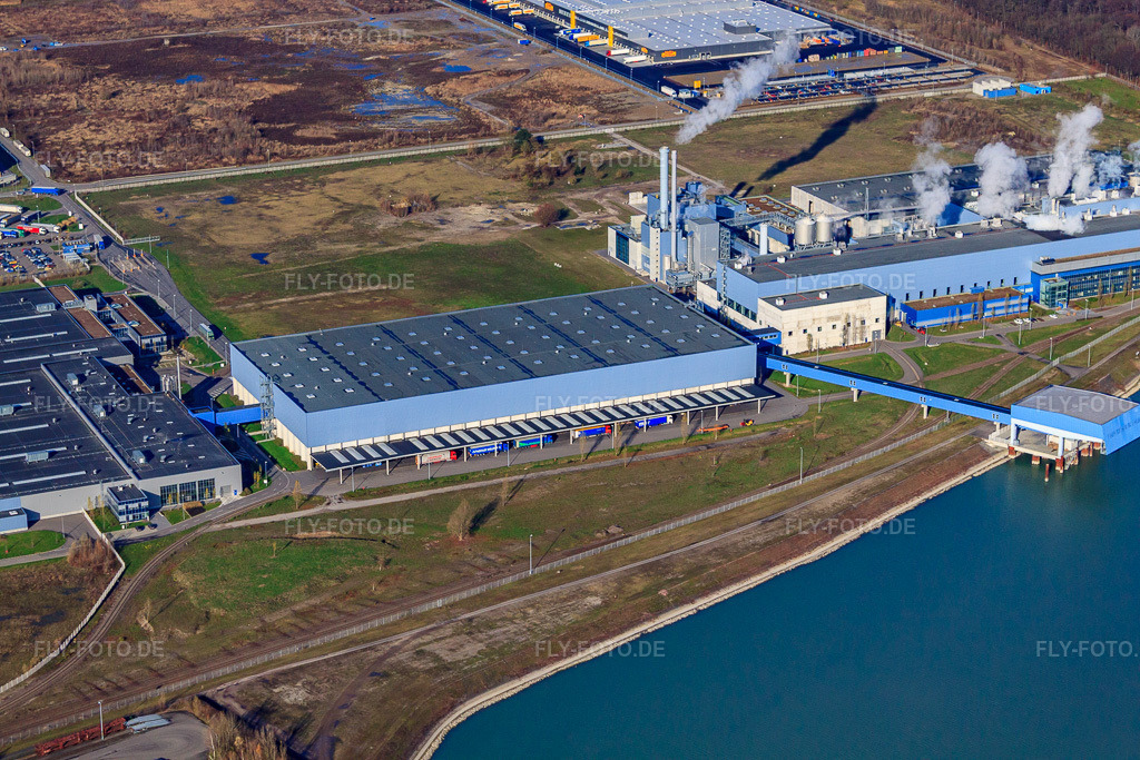 Luftbild: Papierfabrik Palm im Industriegebiet Oberwald in Wörth am Rhein im Bundesland Rheinland-Pfalz in Deutschland. Foto: IMG_23230.jpg vom 02.12.2009 durch Werner Riehm/FLY-FOTO.de