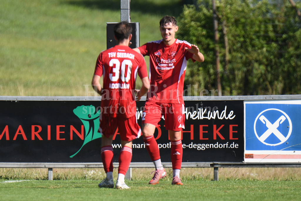 TSV Seebach : SV Wenzenbach | Torjubel bei Luis Müller-Eckstein (TSV Seebach #12) - Realisiert mit Pictrs.com