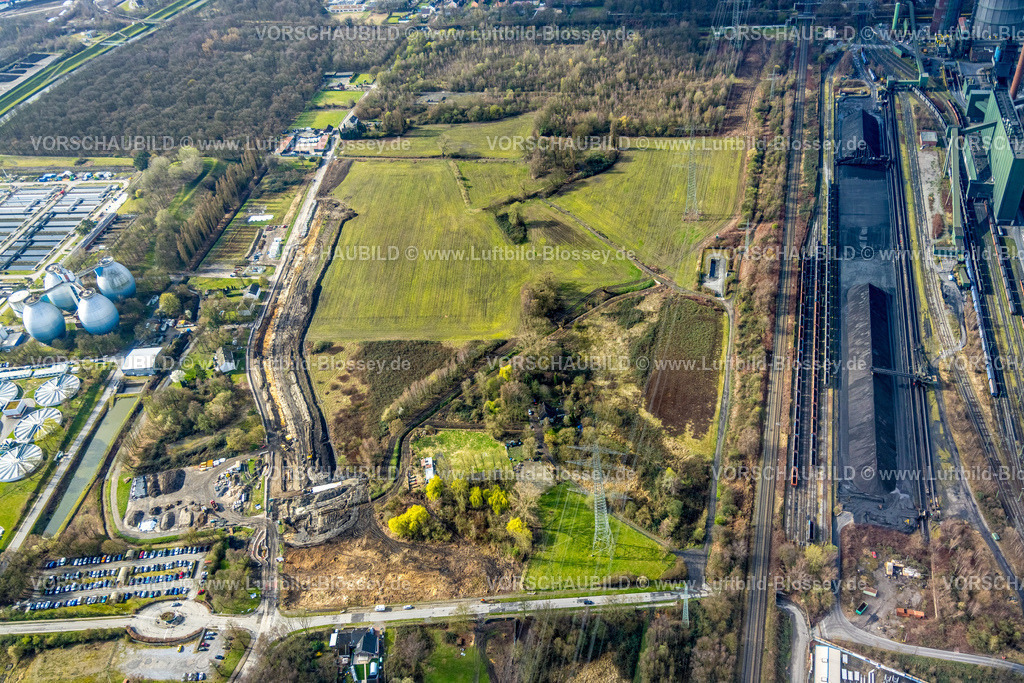 Bottrop260305486FreiheitEmscher | Luftbild, „Freiheit Emscher“ großes interkommunalen Stadtentwicklungsprojekte in NRW, von Essen, Bottrop und RAG Montan Immobilien, 1.700 Hektar, inklusive 150 Hektar ehemaliger Bergbauflächen, entsteht bis ca. 2030 ein neuer, nachhaltiger urbaner Raum für innovat, , Welheim, Bottrop, Ruhrgebiet, Nordrhein-Westfalen, Deutschland