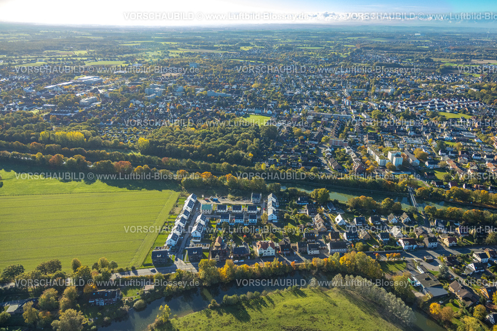 Hamm251001036 | Luftbild, Neubaugebiet für Wohnhäuser Im Fuchswinkel an der Lippestraße / Friedrichsfeld zwischen Fluss Lippe und Datteln-Hamm-Kanal, Uentrop, Hamm, Ruhrgebiet, Nordrhein-Westfalen, Deutschland