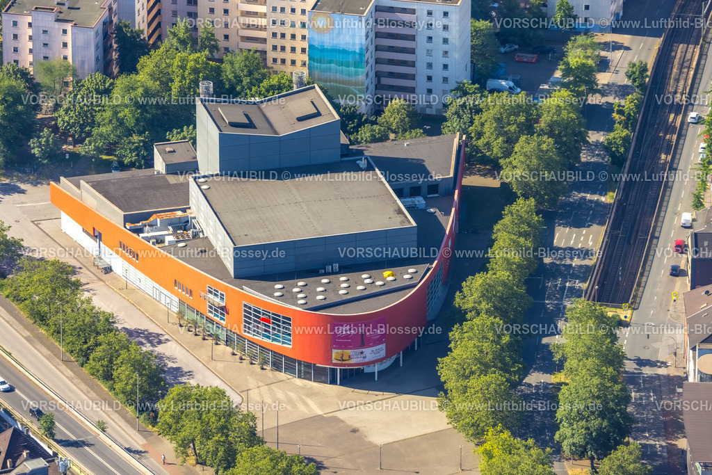 Duisburg230706176 | Luftbild, Theater am Marientor, Dellviertel, Duisburg, Ruhrgebiet, Nordrhein-Westfalen, Deutschland