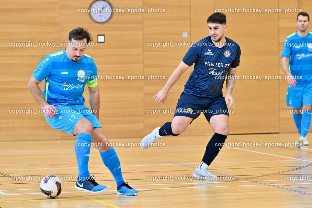 LPSV Kärnten vs. Futsal Versli Klagenfurt | #17 Vahid Muharemovic versli.at Klagenfurt, #4 Ivan Krnjic LPSV-Kärnten, LPSV Kärnten vs. Futsal Versli Klagenfurt, LPSV Kärnten vs. Futsal Versli Klagenfurt am 01.02.2026 in Villach (Ballspielhalle St. Martin), Austria, (Photo by Bernd Stefan)