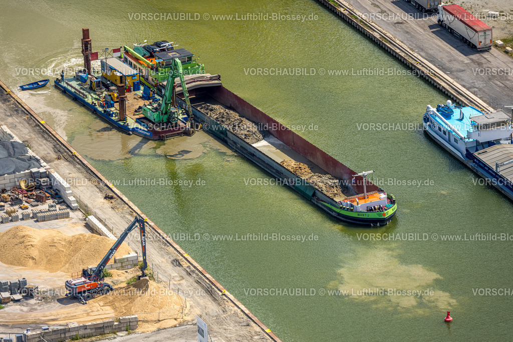 Hamm250702501West | Luftbild, Baggerschiff Christopher auf dem Datteln-Hamm-Kanal, Mitte, Hamm, Ruhrgebiet, Nordrhein-Westfalen, Deutschland